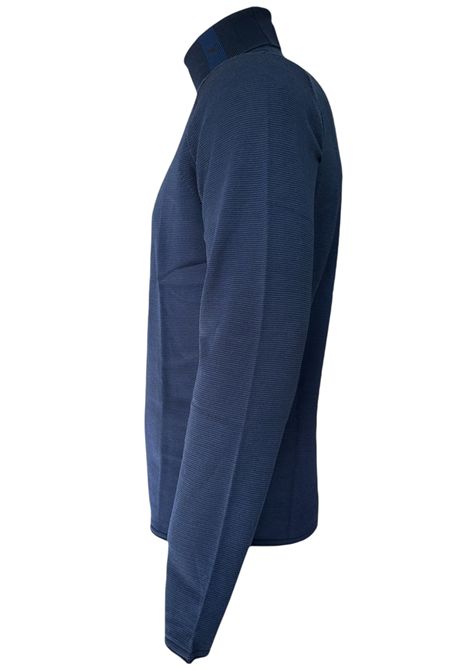 Jacquard virgin wool turtleneck jumper with striped embroidery EMPORIO ARMANI | sweaters | EM002025 AF14195FB068